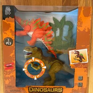 Interactive Dinosaur Toy Set with Sound - Green and Orange